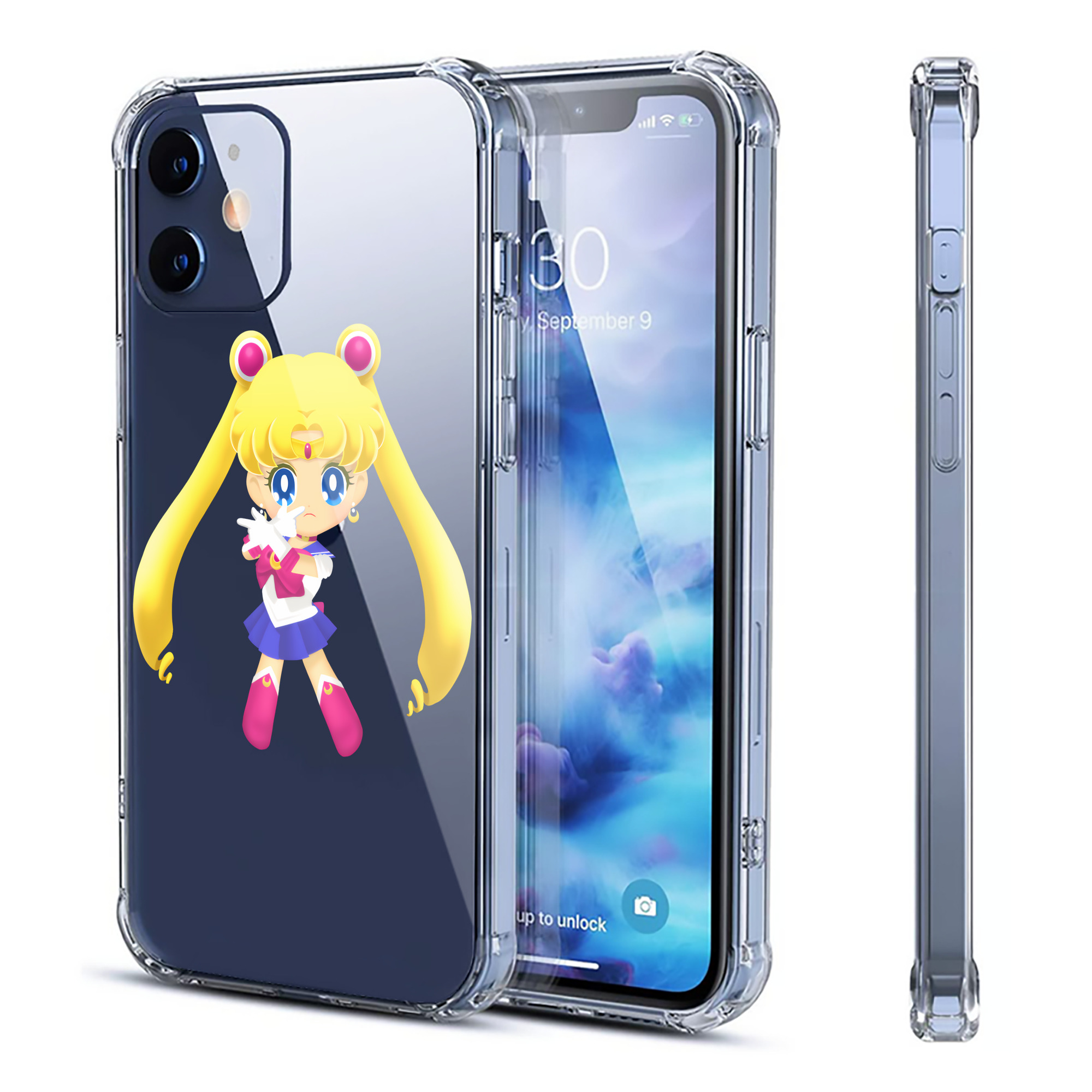 （画像用） 美少女戦士セーラームーン 月野 うさぎ つきの うさぎ Sailor Moon Tsukino Usagi 【iPhone 12シリーズ対応】透明スマホケース（クリアソフトケース）
